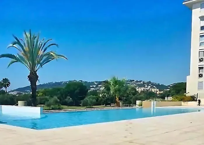 Grand 2 Pieces Climatise Dans De Standing Avec Vue Piscine Au Bord De La Αντίμπ